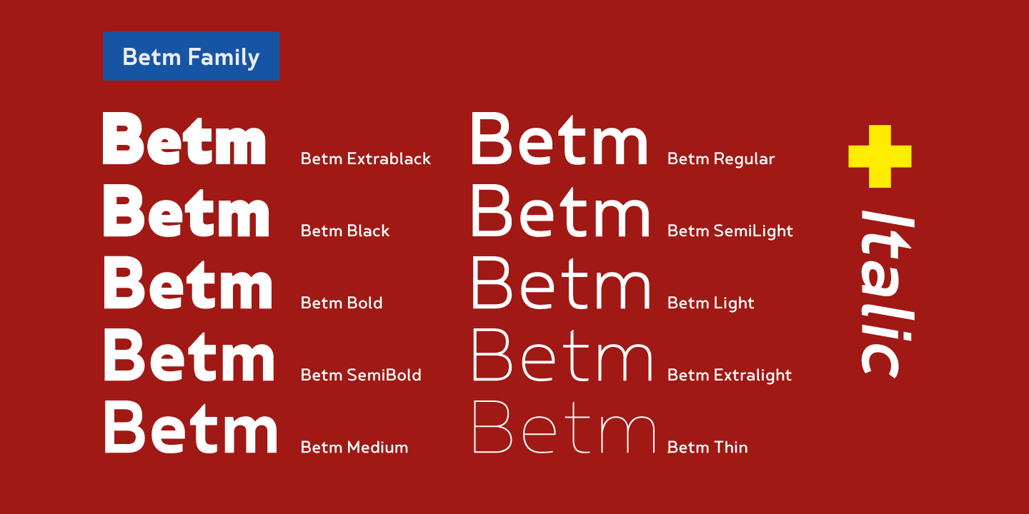 Przykład czcionki Betm SemiBold Italic